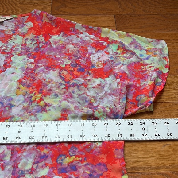 Decree Sheer Floral Cover Up Pink Purple Watercolor Flower Open Front Small - Picture 6 of 9